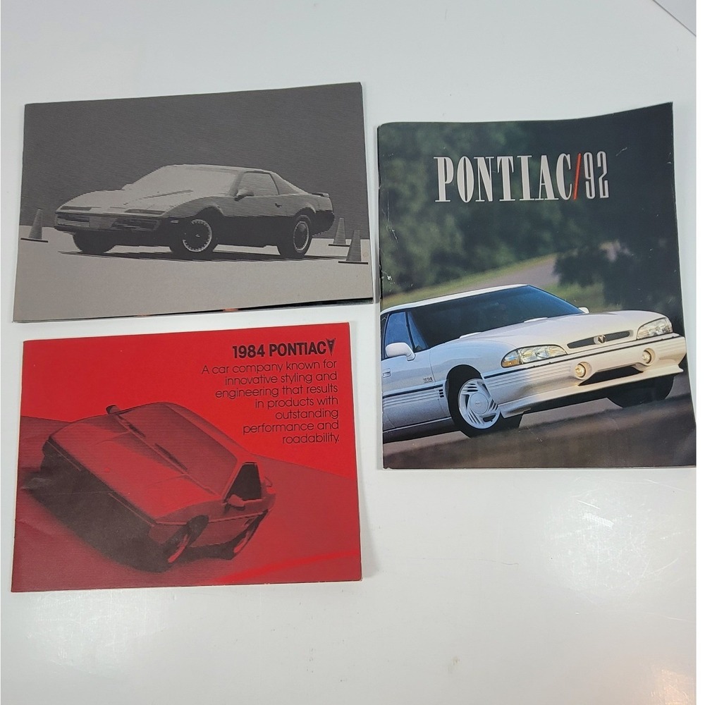 Vintage Pontiac Sales Brochure Lot 1983 1984 1992 Firebird Bonneville GM Manuals